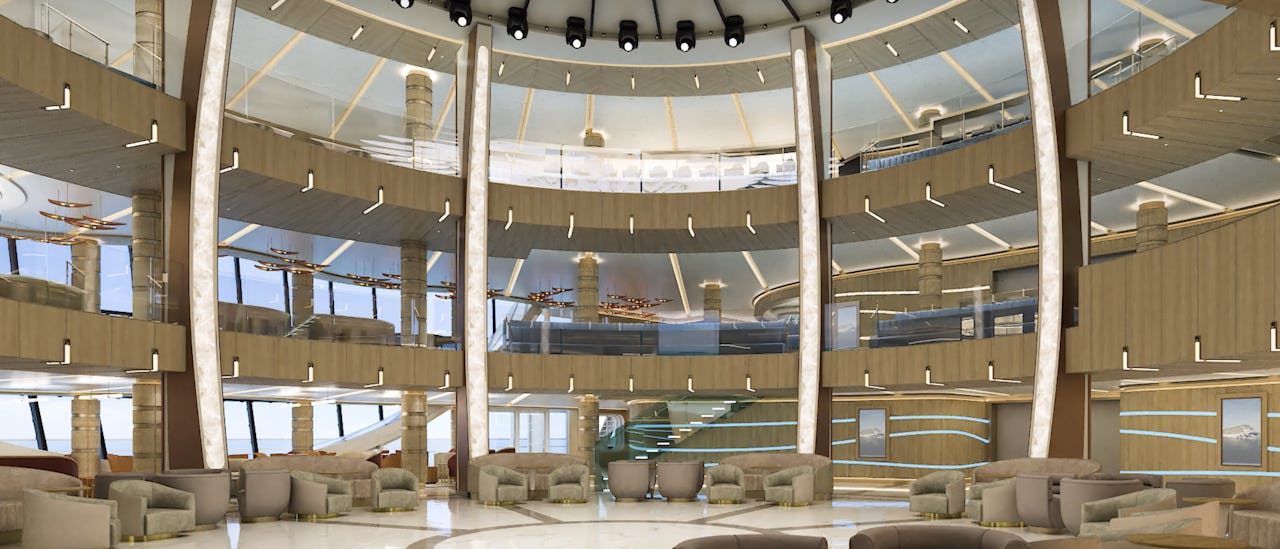 The heartbeat of our ship, the Piazza is inspired by the town squares of Europe