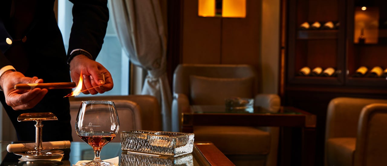 Connoisseur’s Corner offers exceptional cognacs and a premium selection of cigars to purchase