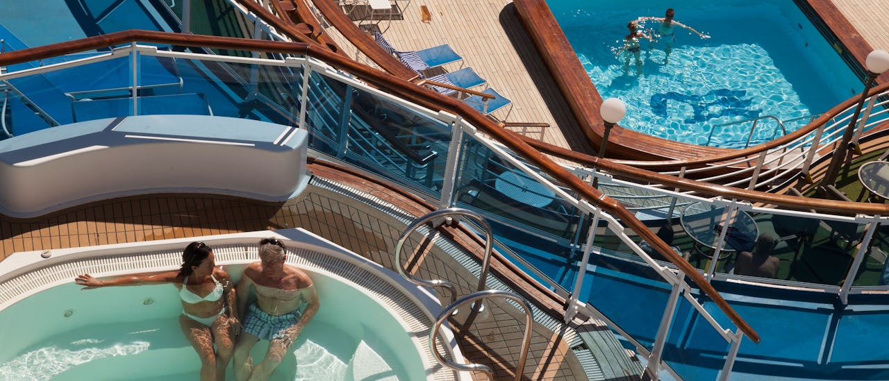 Step into the jacuzzi