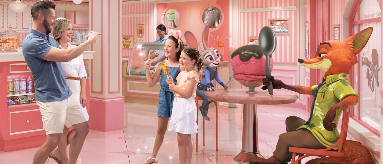 Jumbeaux's Sweets, inspired by Zootopia,'debuts on Treasure, featuring Judy Hopps and Nick Wilde statue