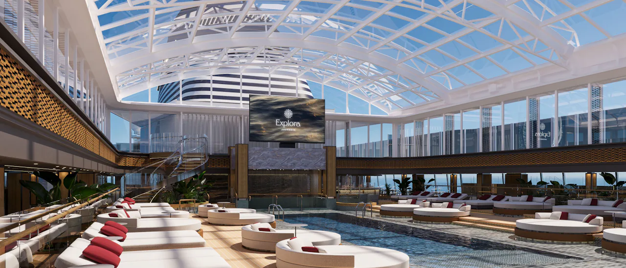 The Conservatory reveals a calm and spacious expression of the all-weather pool and lounge