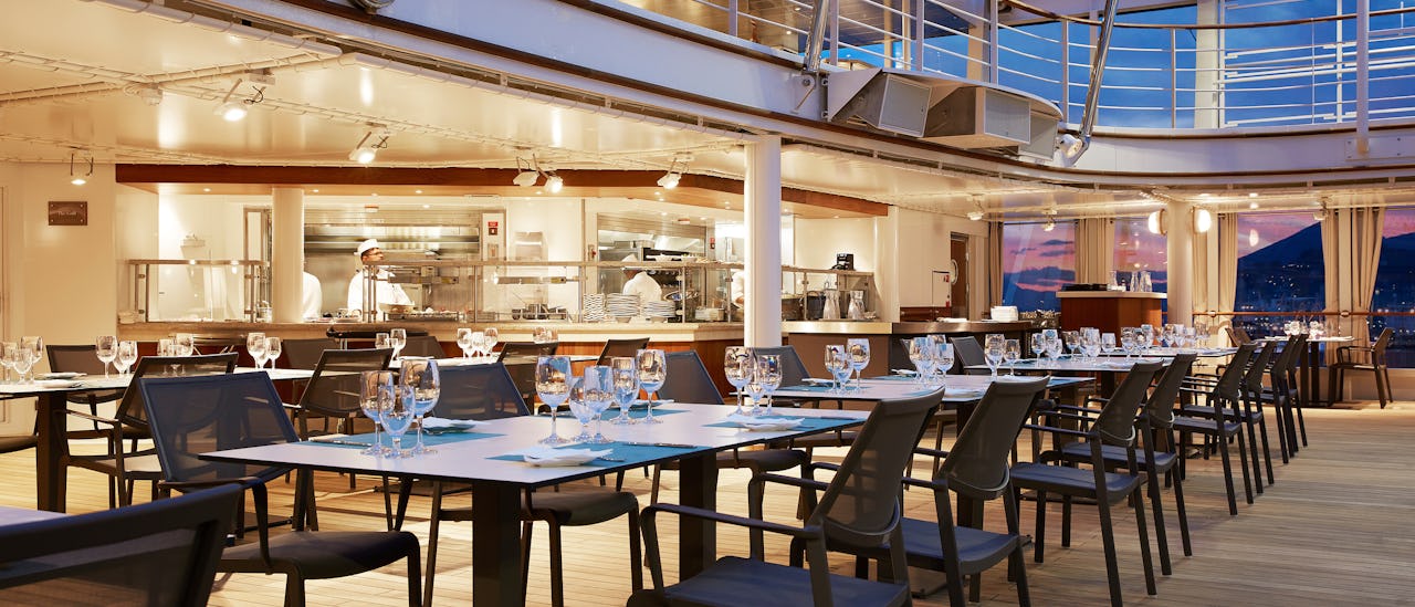 The Grill features lava stone cooking at its finest