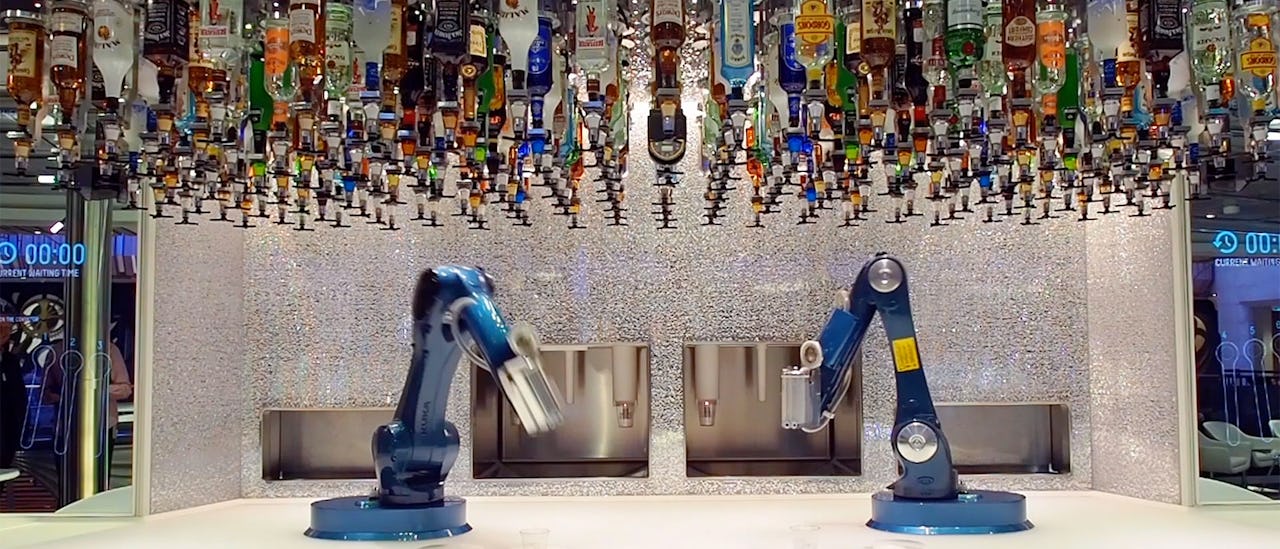 Your drinks are mixed by a robot in the Bionic Bar