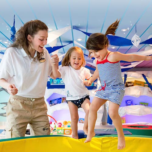 Family enjoying the kids’ play area onboard MSC Cruises, with fun activities and family-friendly entertainment at sea.