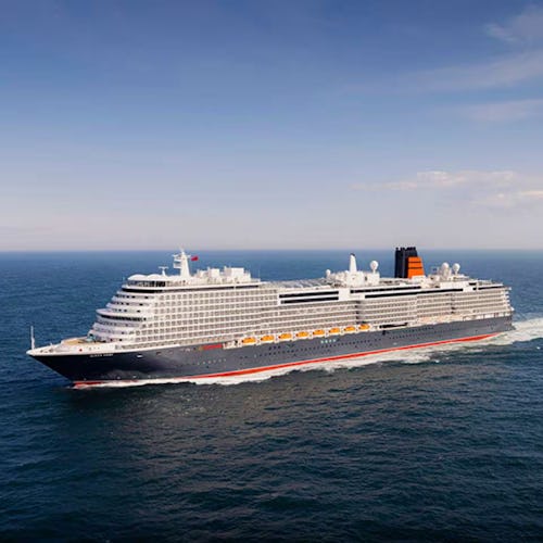 Majestic Cunard cruise ship sailing across the ocean, showcasing timeless elegance and iconic British maritime heritage.