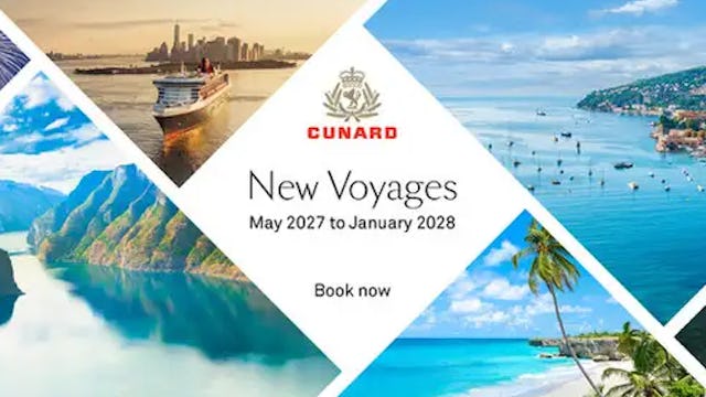 Cruise destinations available from May 2027 to January 2028 – now open to book